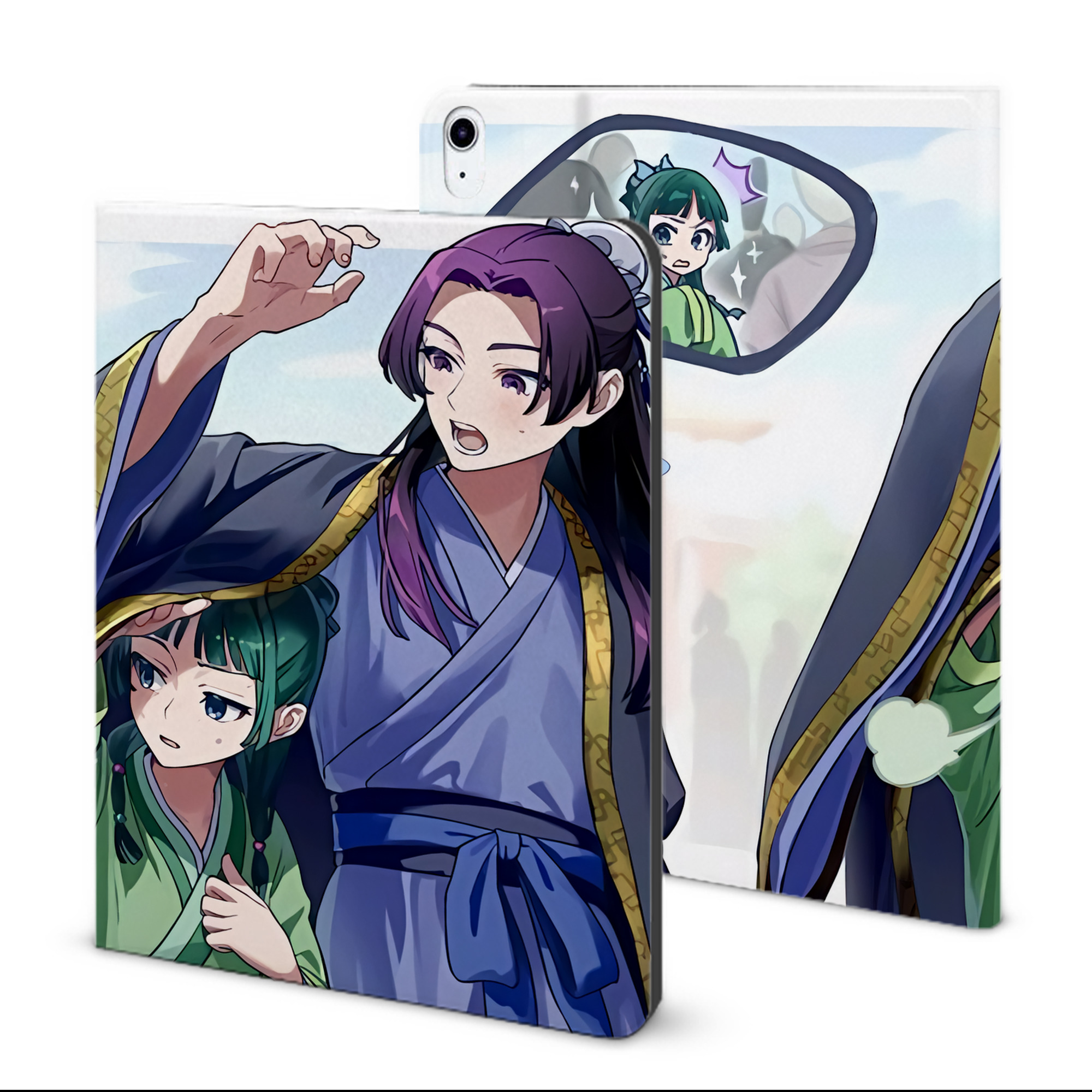 （画像用） 薬屋のひとりごと The Apothecary Diaries IPad ケース ブック型 PUレザー TPU 耐衝撃 軽量 薄型 ペン収納なし 全面保護 IPad 各モデル対応